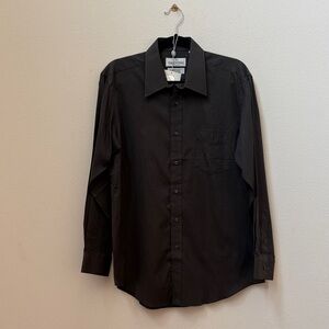 Valentino Men's Elegant dark brown, textured Dress Shirt